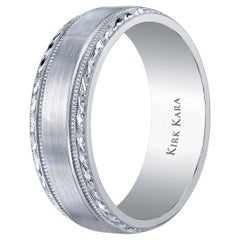 Kirk Kara SS6974M-B Artin Men's 18K White Gold Wedding Band Satin Finish