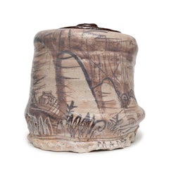 Sailboat Shino Jar with Drawings by Kirk Mangus