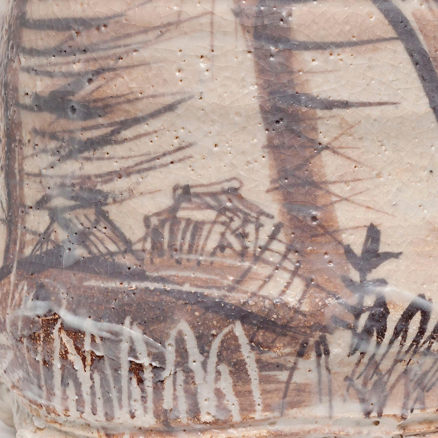 Sailboat Shino Jar with Drawings by Kirk Mangus 2