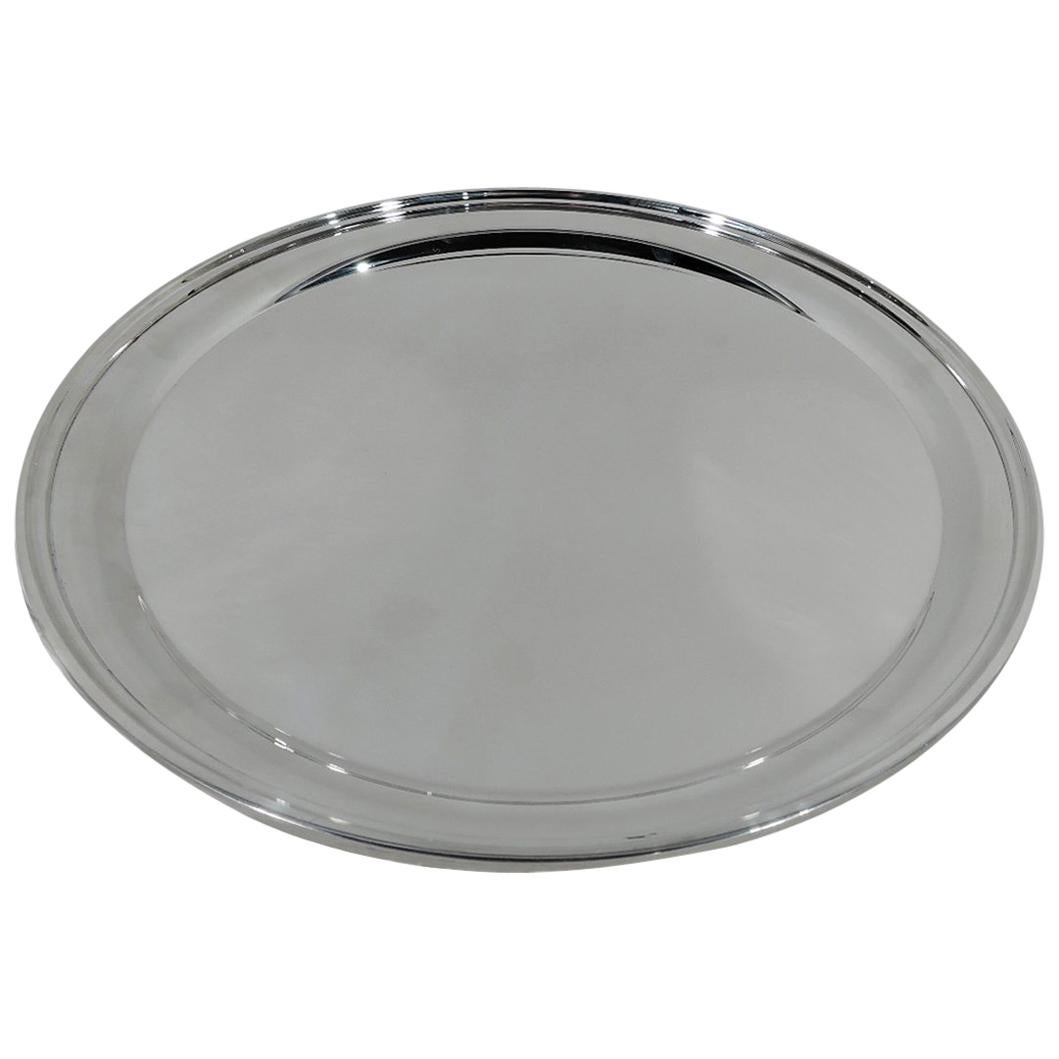 Kirk Plain and Practical Sterling Silver Round Serving Tray