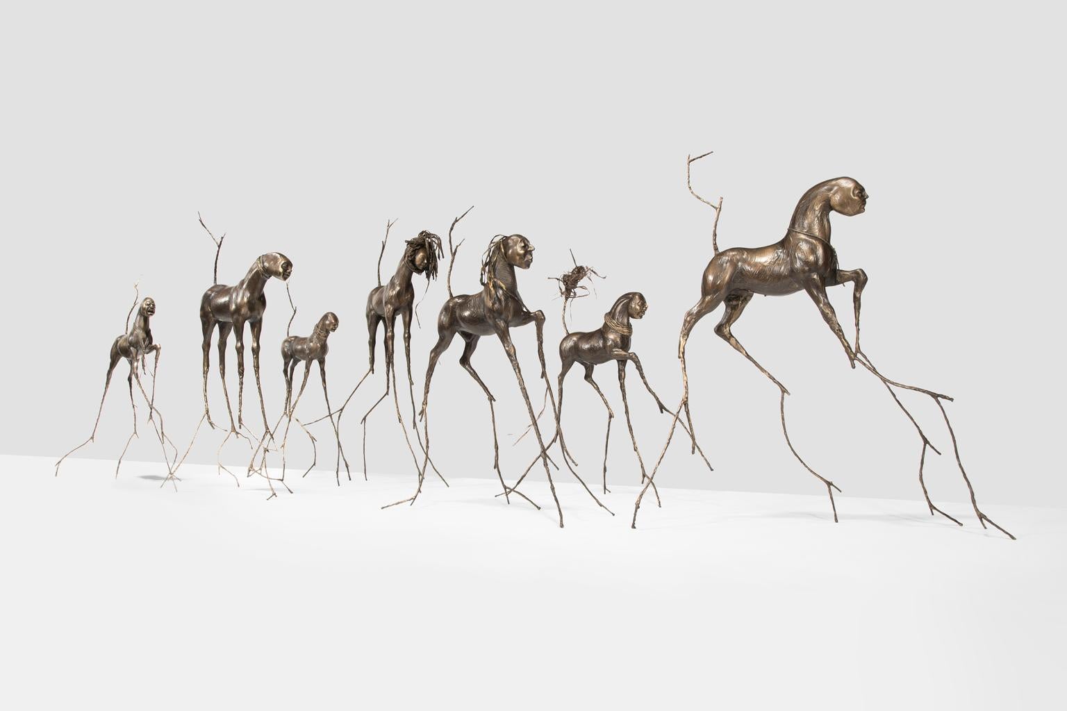 Sculpture figurative « Barkbud Herd » de Kirk Roda  en vente 1