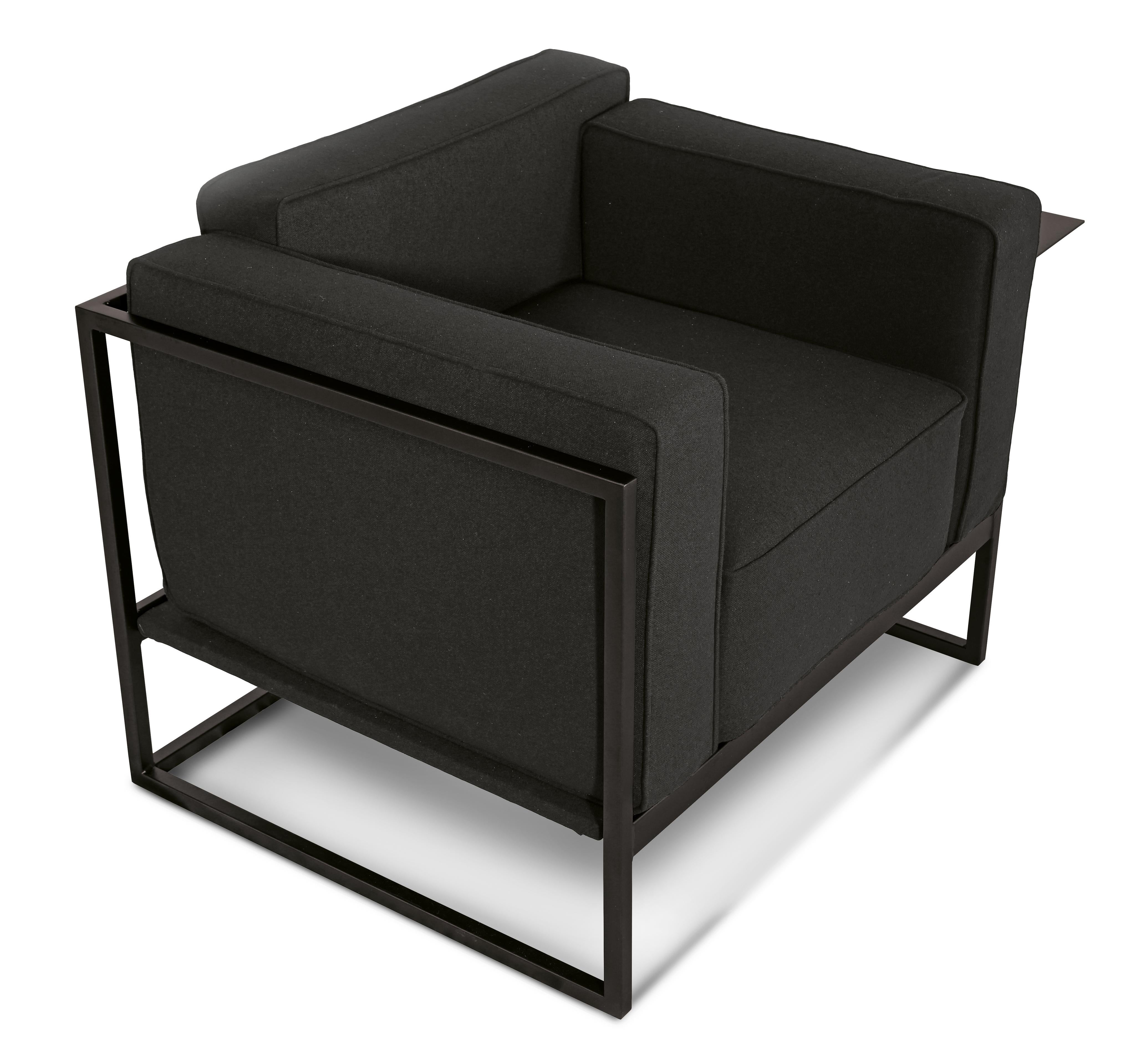 Modern Kirk Sofa Armchair, Living, Orange, Black, Moder Design, Lounge, Hotel, Metal For Sale