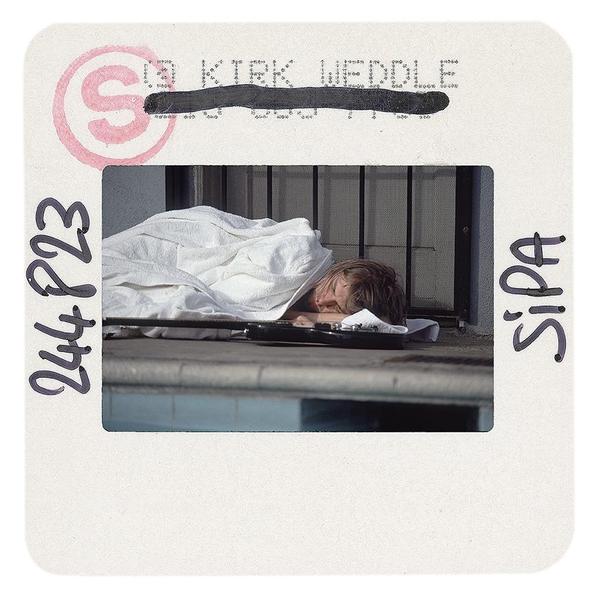 Kurt Cobain Schlafen Nirvana Nevermind Original-Farbdia-Abzug von Kirk Weddle
