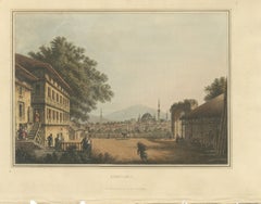 Kirkclisia in Thrace, Antique Hand Colored Aquatint by Mayer, 1809