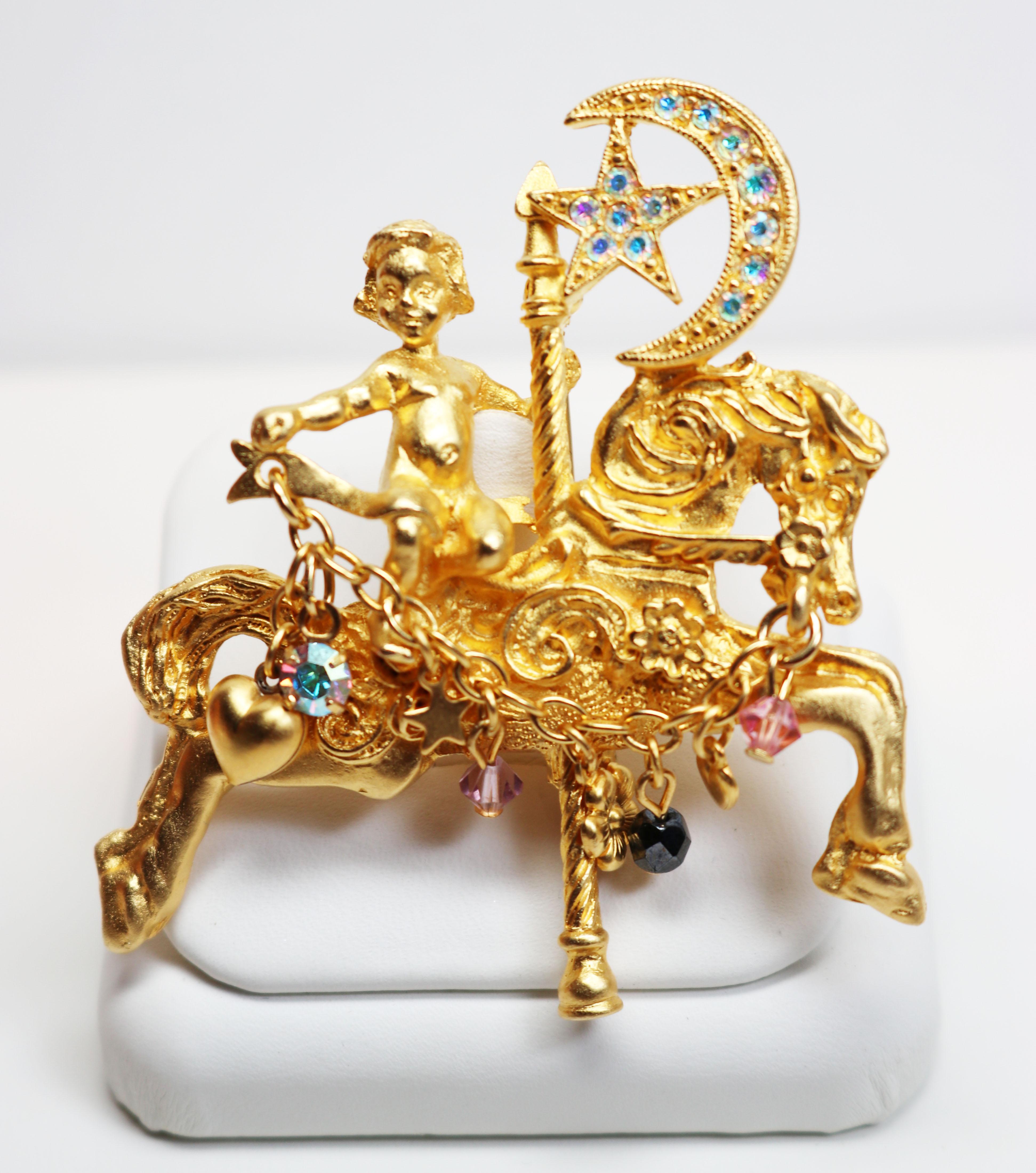Kirk's Folly Carousel Horse Brooch In Excellent Condition For Sale In Mastic Beach, NY