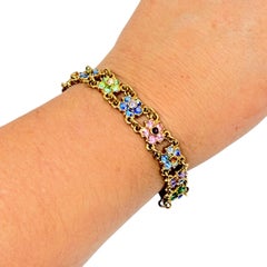 KIRKS FOLLY signiert Vintage Goldton Stern Blume Kristall Designer-Armband