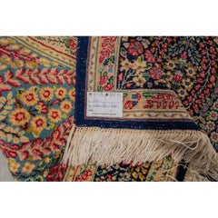 Hand-Knotted Wool Oriental Rug in Kirman Lavar Style, Circa 1950