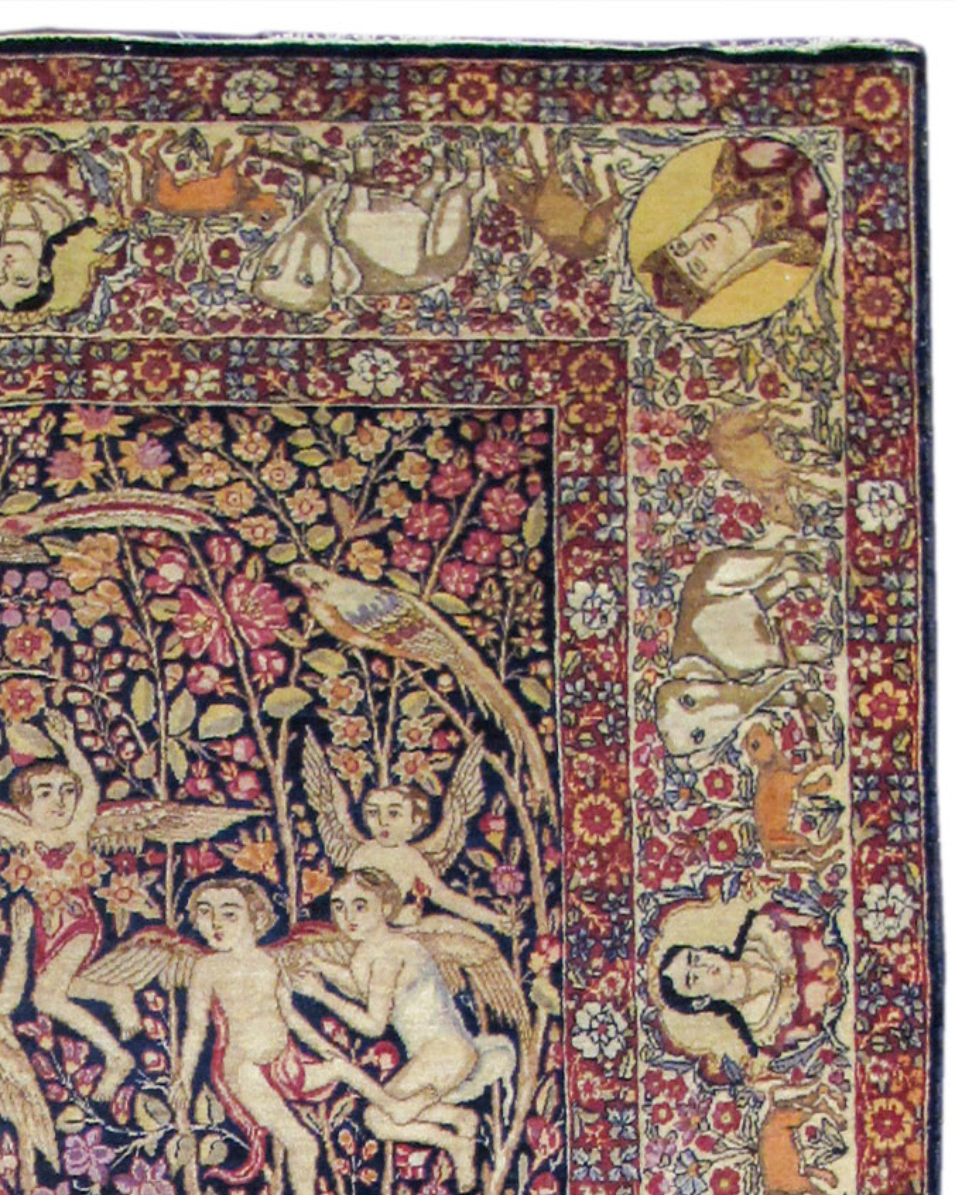 Antique Persian Kirman Pictorial Rug, 19th Century

Additional information:
Dimensions: 4'4