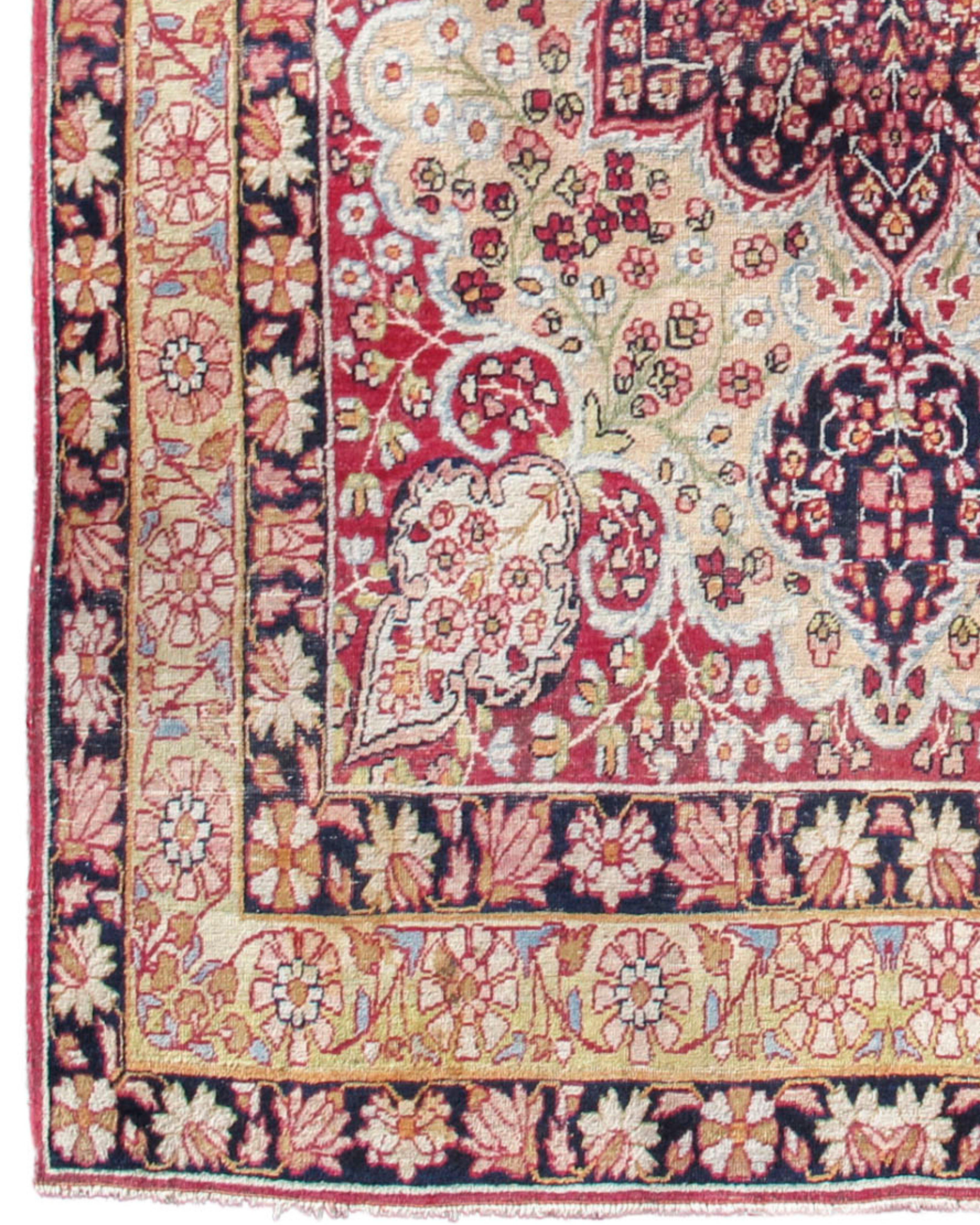 Hand-Knotted Kirman Rug, Late 19th Century For Sale