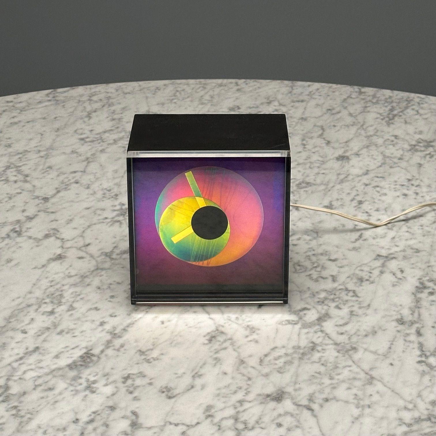 Kirsch Hamilton, American Mid-Century Modern Prisma Aluminum Aurora Clock, 1970s In Good Condition In Manhasset, NY