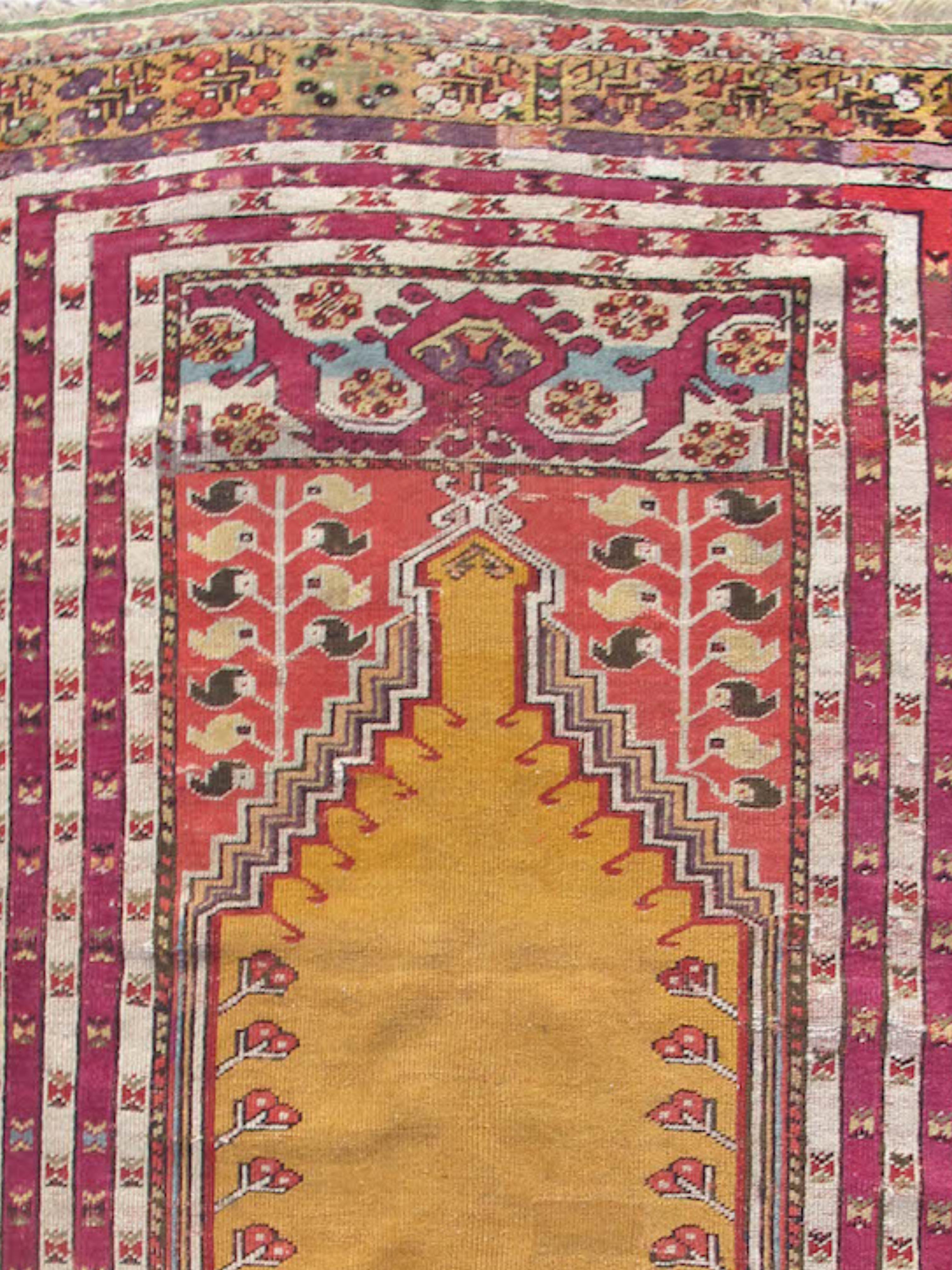 Turkish Kirshehir Prayer Rug, Mid-19th Century For Sale