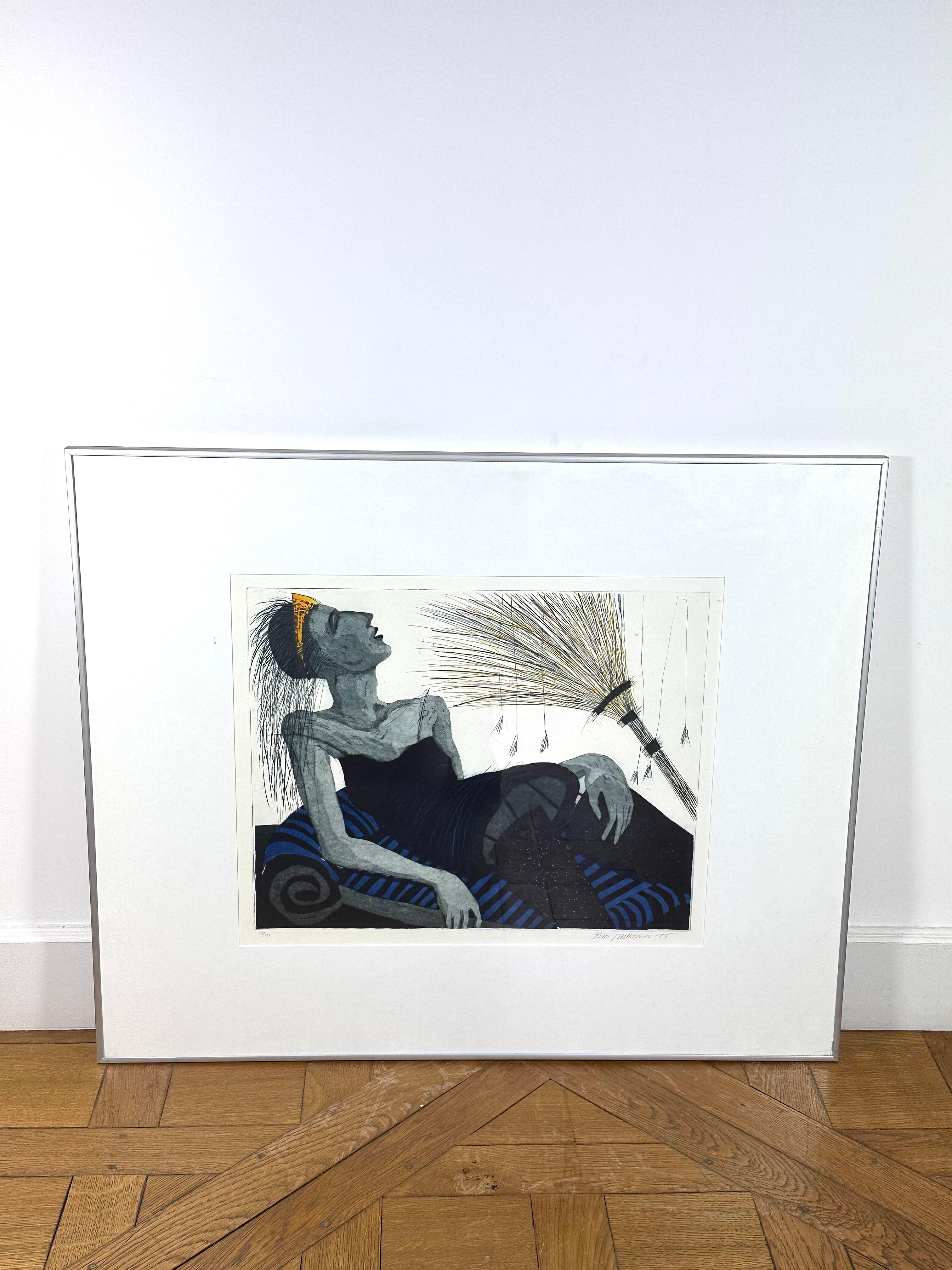 20th Century Kirsi Neuvonen, work on paper signed  dated 87 For Sale