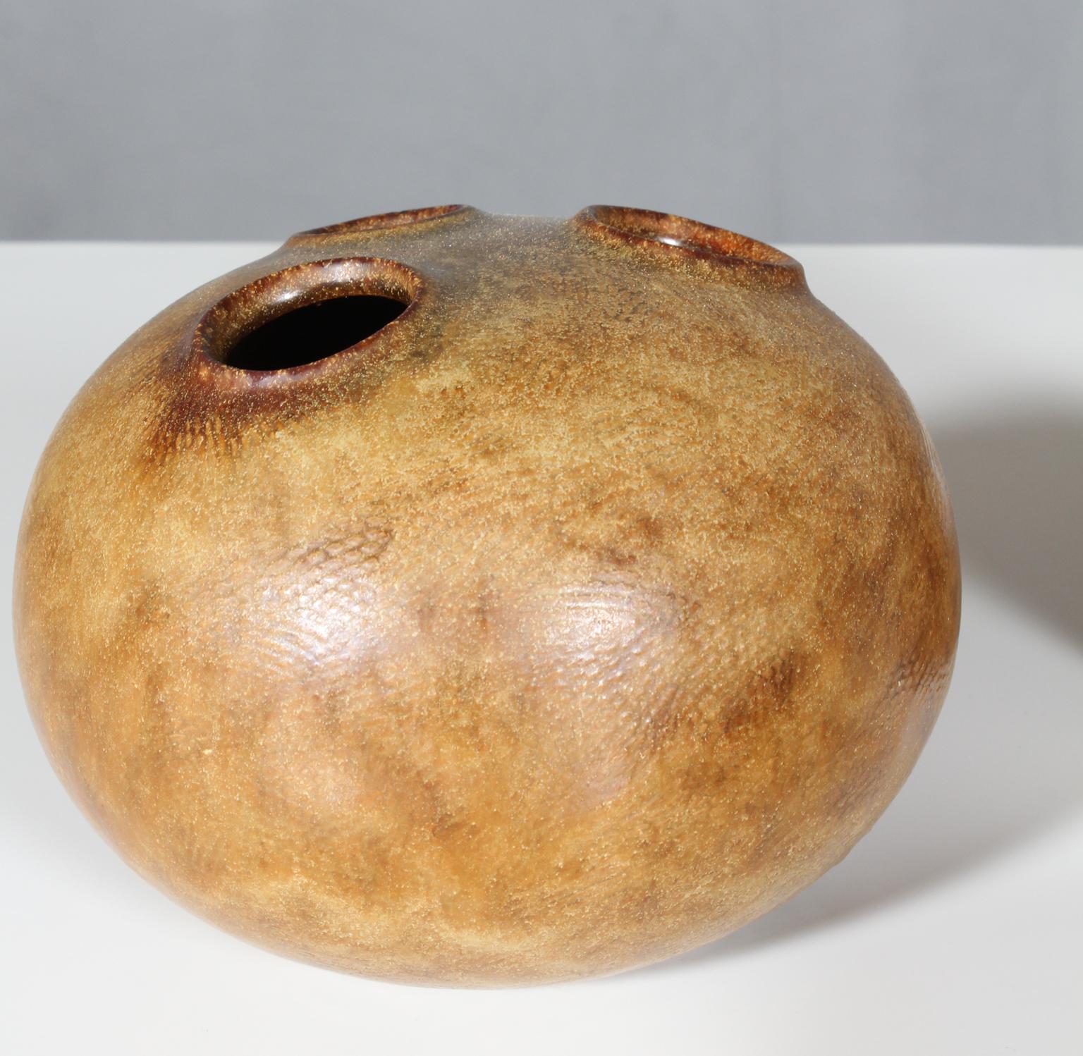 Ceramic Kirsten Günther for Knabstrup Set of Three Trio / Moonfrog Vases For Sale