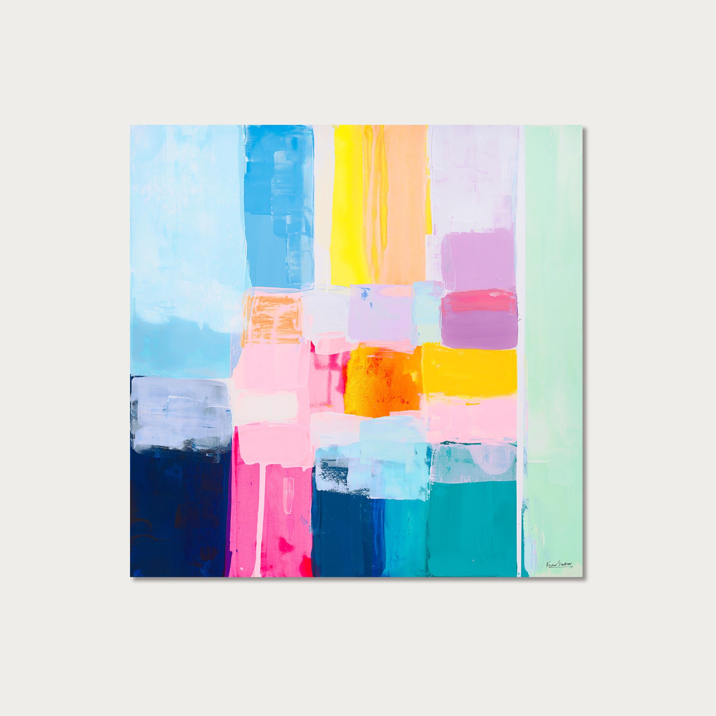 Holiday Vibes par Kirsten Jackson, abstrait moderne contemporain coloré en vente 1
