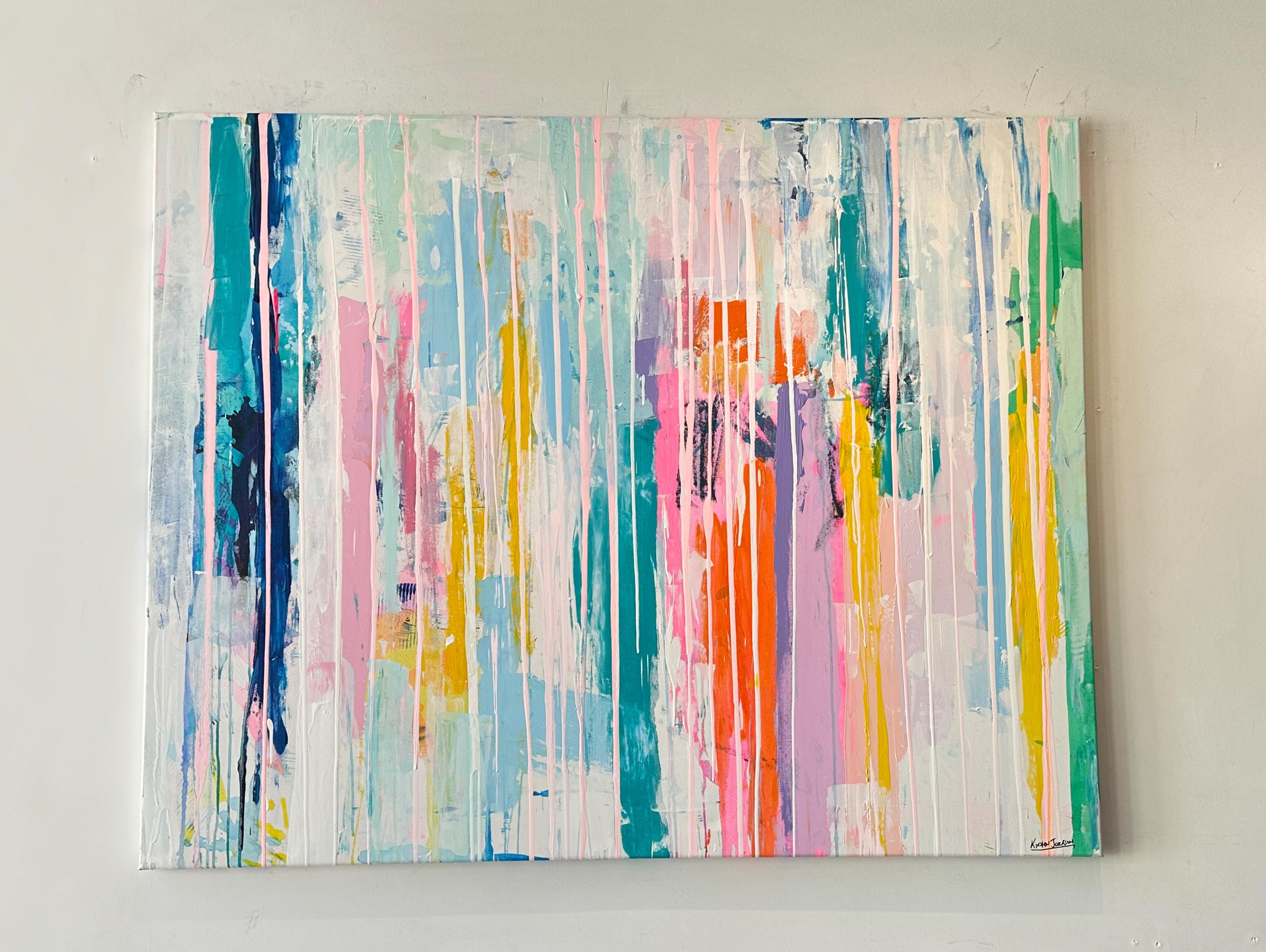 Summer Rain par Kirsten Jackson, abstrait contemporain moderne et coloré en vente 1