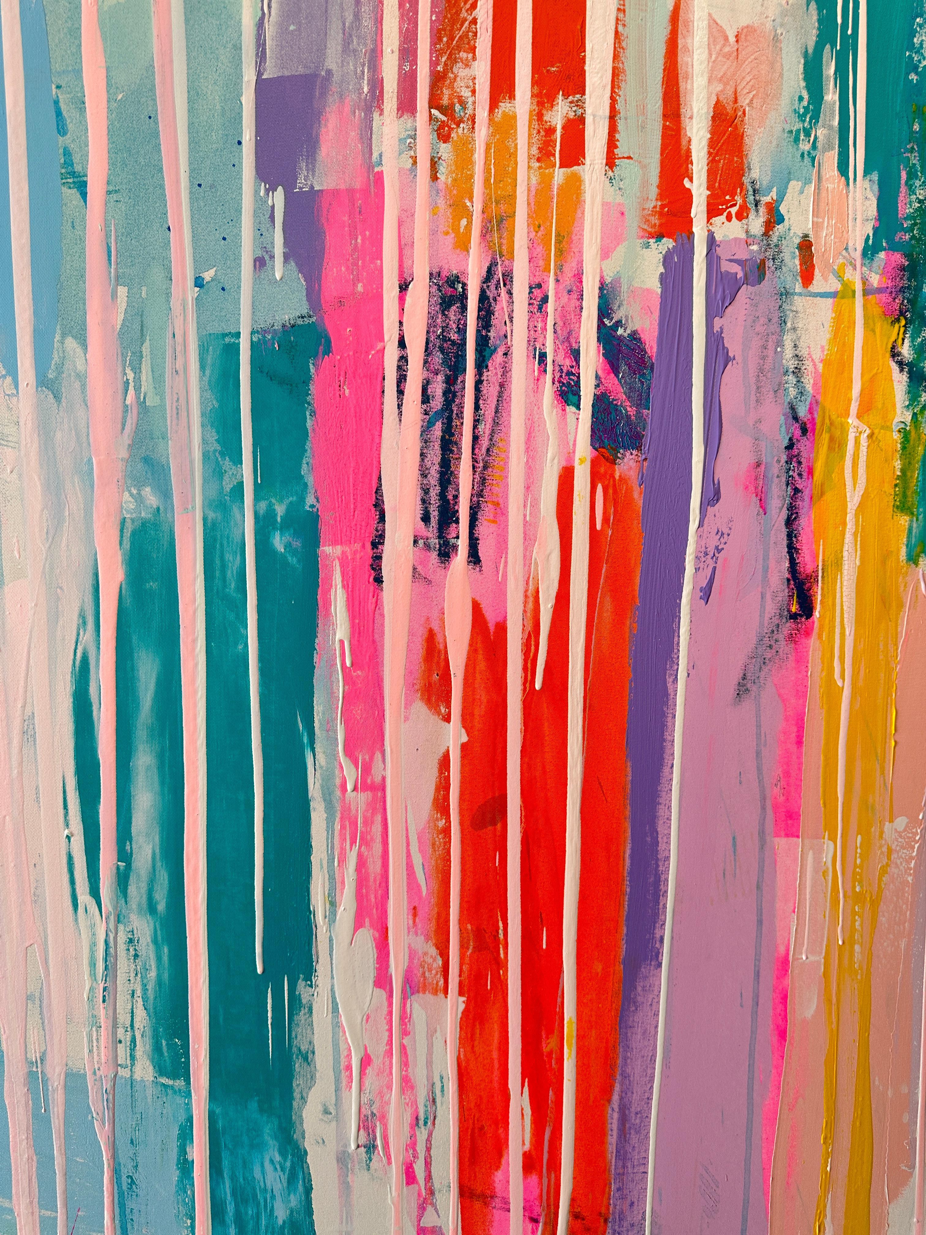 Summer Rain par Kirsten Jackson, abstrait contemporain moderne et coloré en vente 4