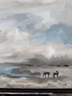 Bigli Skys originale paesaggio western impressionista big sky country in blues