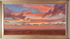 "Un amore dall'alto" (2025) Pittura ad olio originale, paesaggio caldo