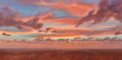 "Un amore dall'alto" (2025) Pittura ad olio originale, paesaggio caldo