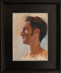 "Saber" (2024) de Kirsten Savage, Pintura al óleo original, Retrato masculino
