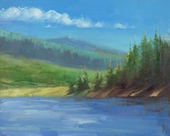 "Lake Day" by Kirsten Savage, Landscape, Original Oil Painting