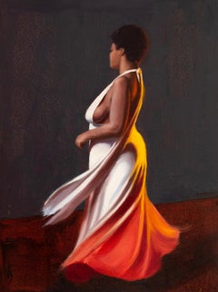 "Liquid Sunset II" (2023) di Kirsten Savage, pittura ad olio originale