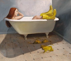 "Puddle Jumping" (2020), Original Oil Painting