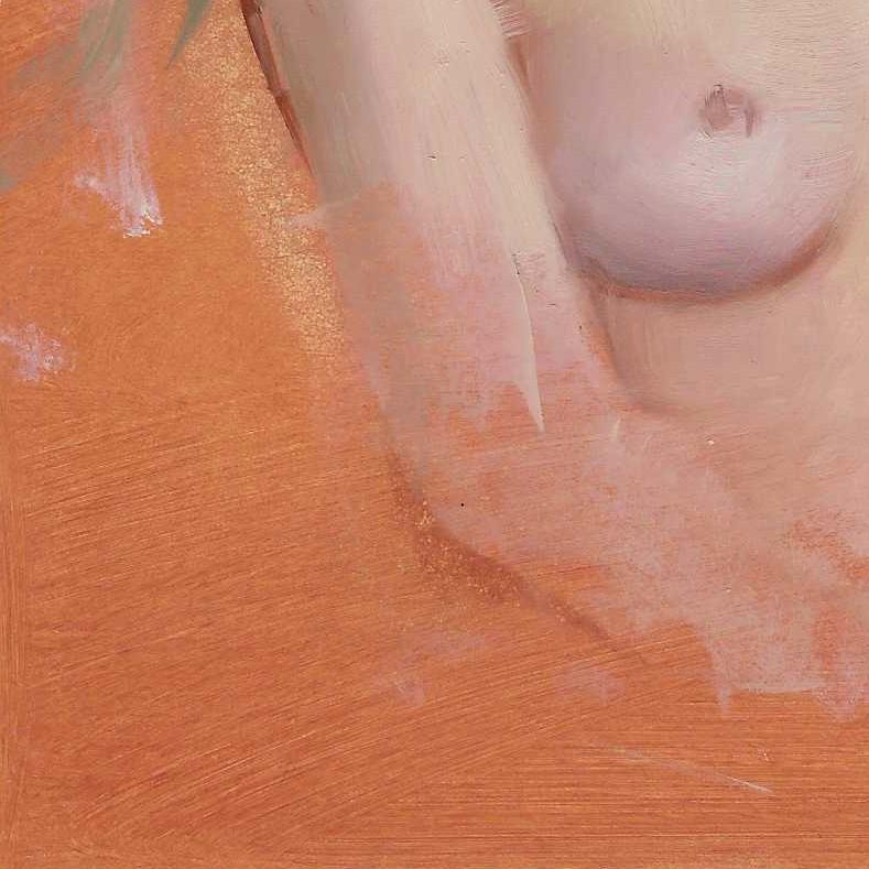 « Sweet Thoughts » (2024) de Kirsten Savage, peinture à l'huile originale, portrait nu en vente 7