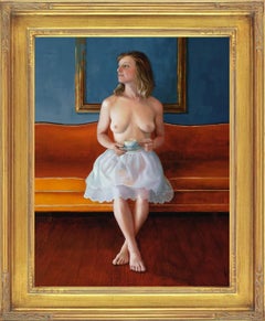 "Tea Party" (2024), Original Oil Painting, Nude Female