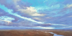"La spaccatura del silenzio" (2025) Pittura ad olio originale, Paesaggio celeste