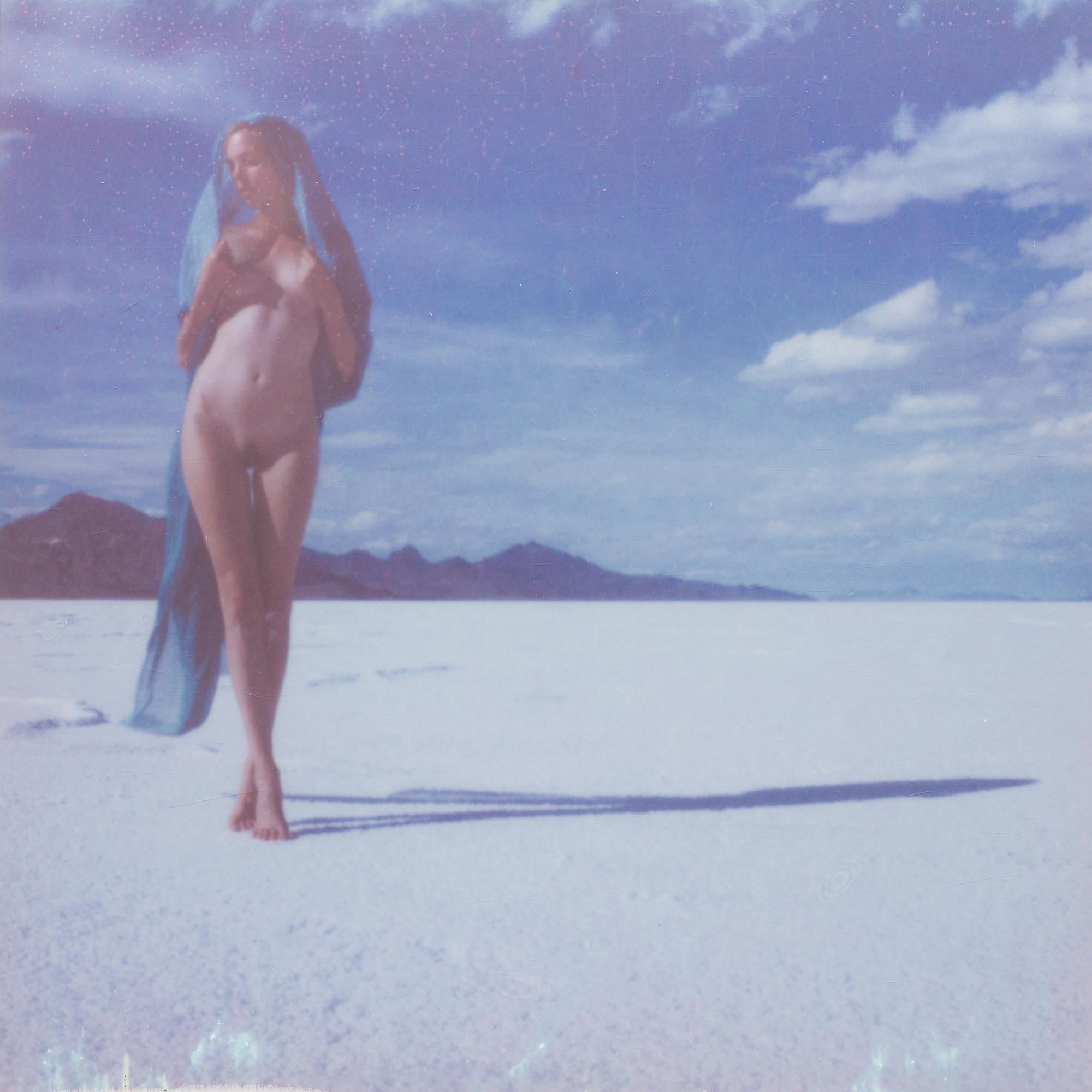 Kirsten Thys van den Audenaerde Color Photograph - Blue Notes (50x50cm) - 21st Century, Polaroid, Nude Photography, Contemporary