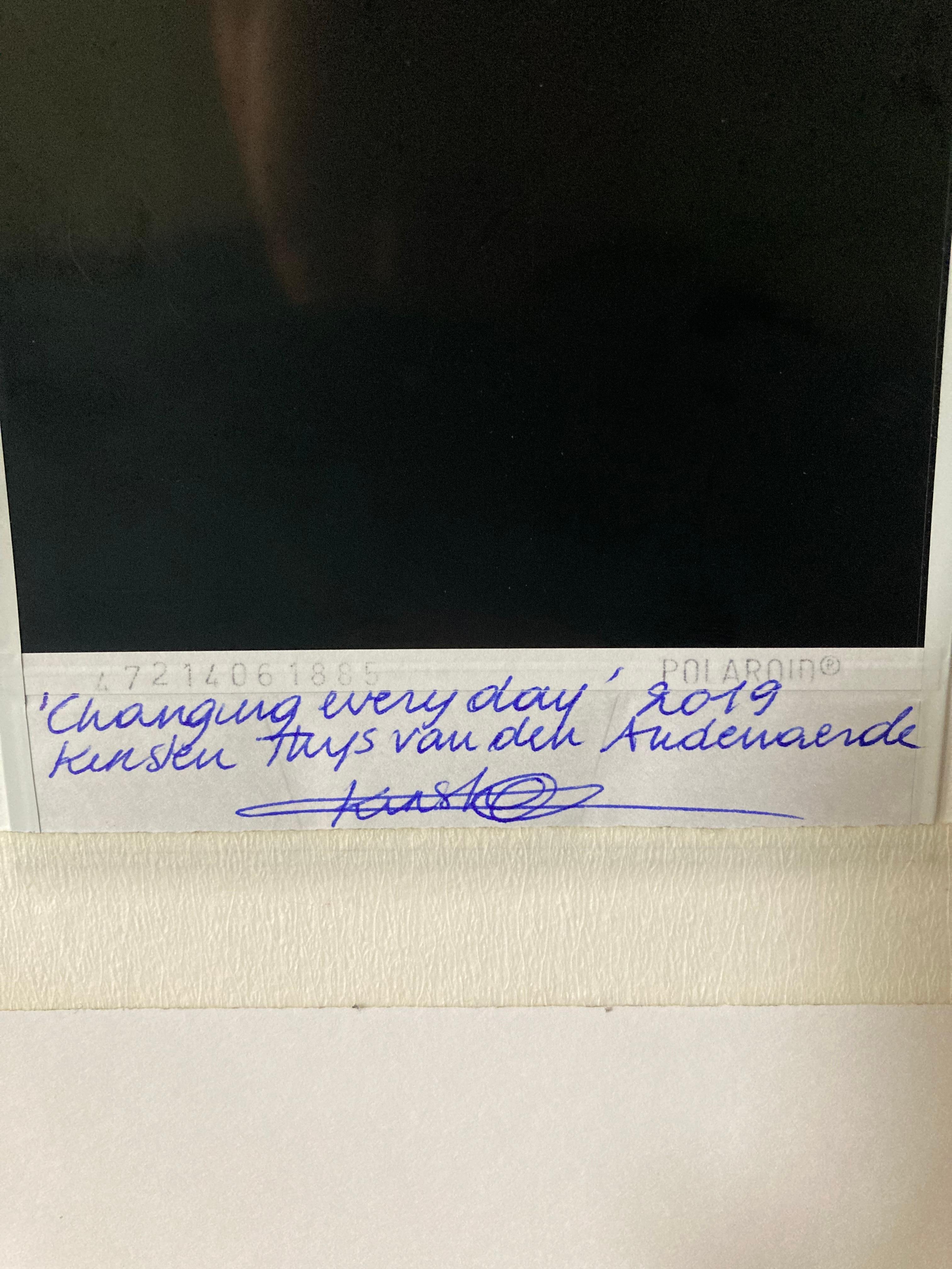 'Changing every Day' part of the series 'A girl called N.' - 2019 

Original Polaroid - Unique Piece, 
signed and titled on back. 

7.8 x 7,7cm (image area)
10.7 x 8.7 cm ( including white Polaroid frame)
Artist inventory PL2017-198.
Matte