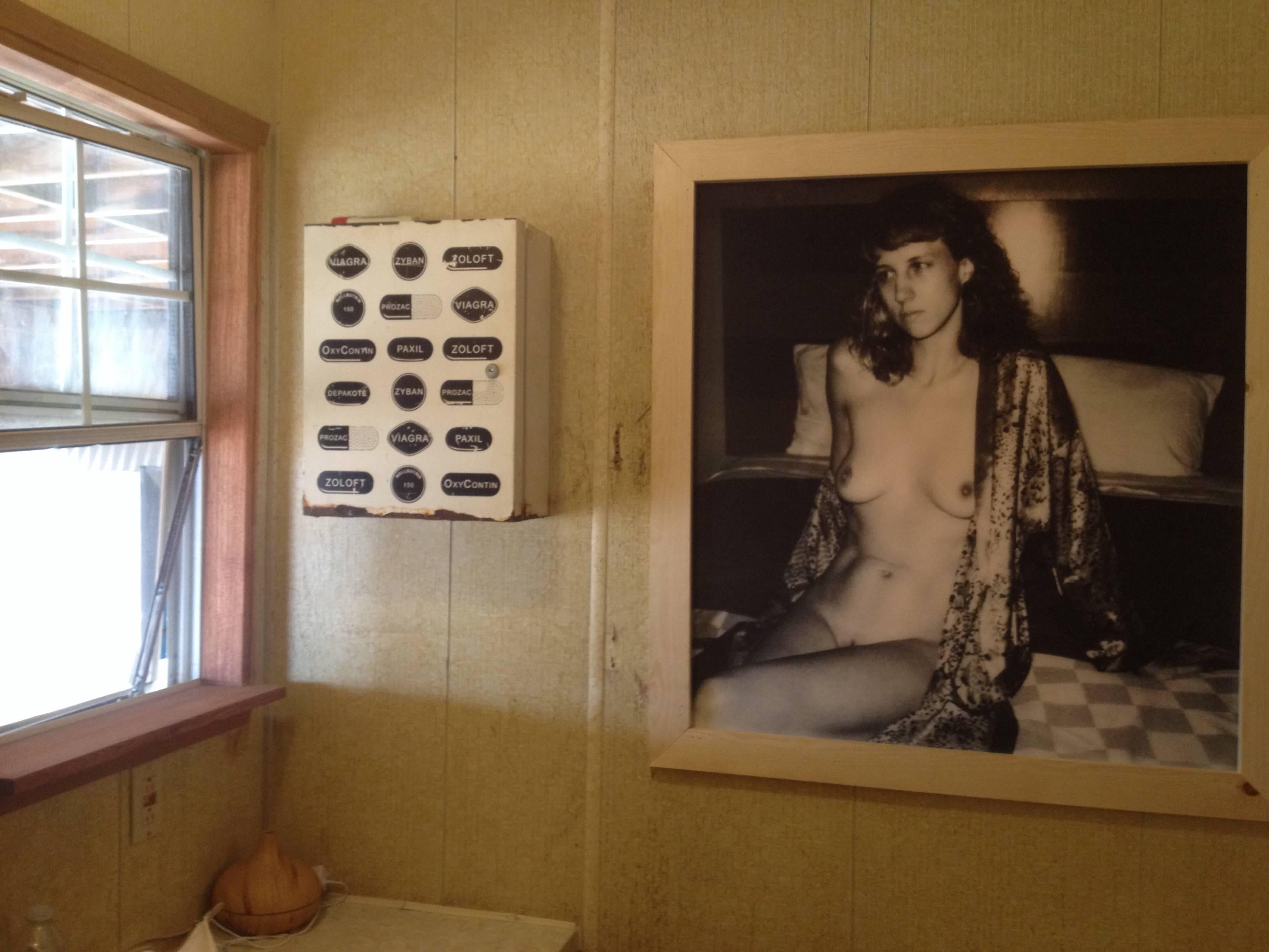 Day and Night (50x50cm) - Contemporary, Nude, Women, Polaroid, 21st Century - Black Black and White Photograph by Kirsten Thys van den Audenaerde
