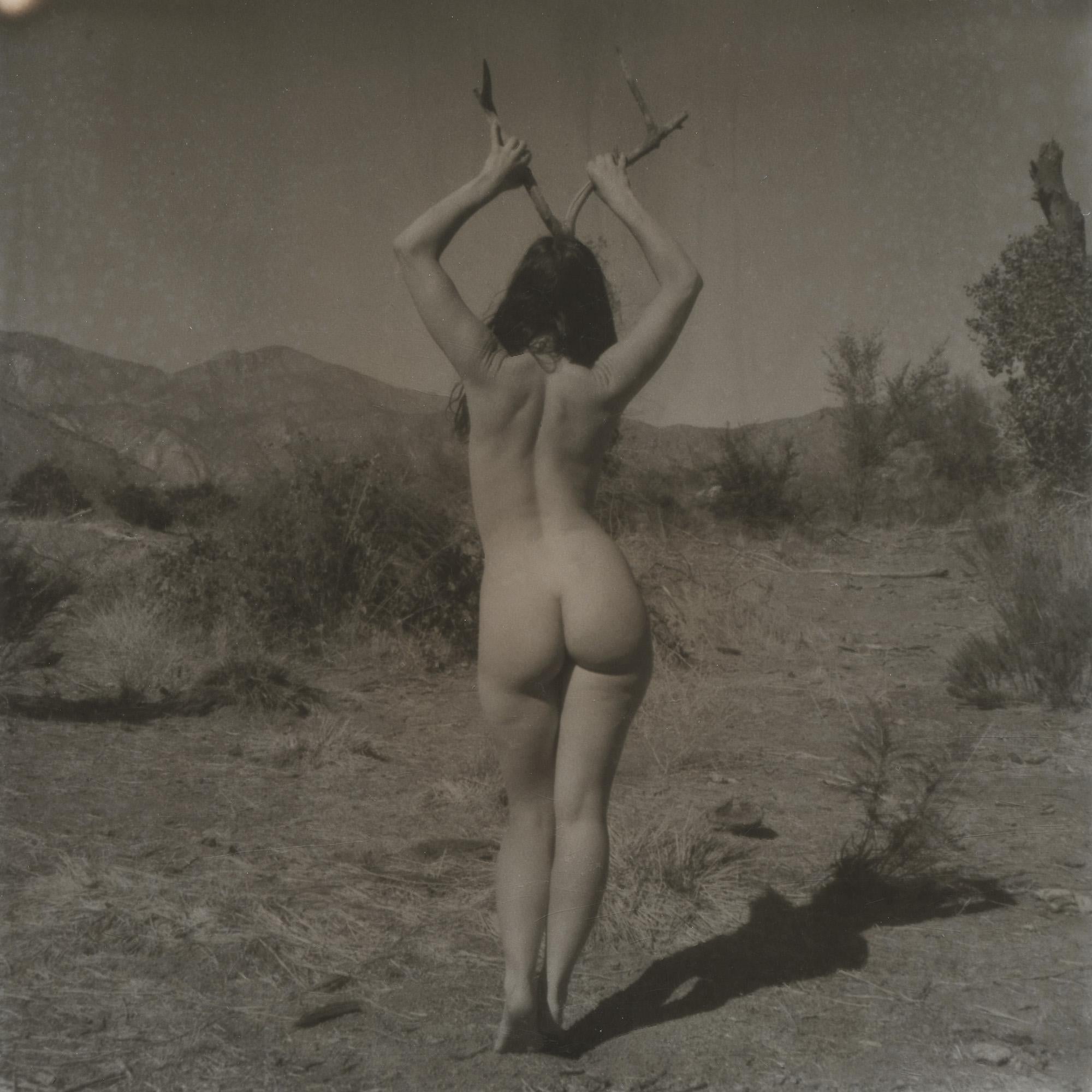 Kirsten Thys van den Audenaerde Black and White Photograph - Dear (50x50cm) - 21st Century, Polaroid, Nude Photography, Contemporary, B&W