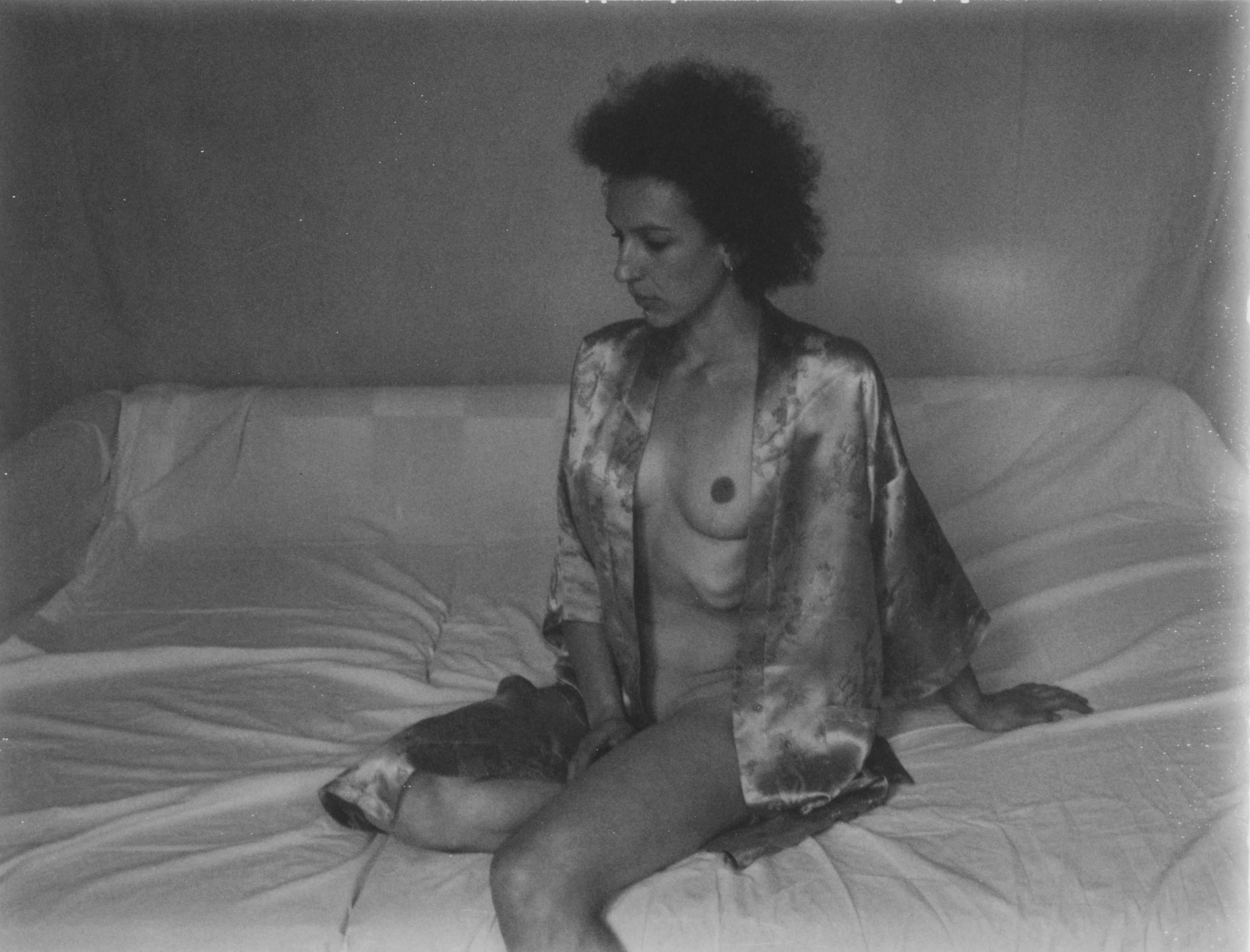 Kirsten Thys van den Audenaerde Black and White Photograph - Hesitation - 21st Century, Polaroid, Nude Photography, Contemporary