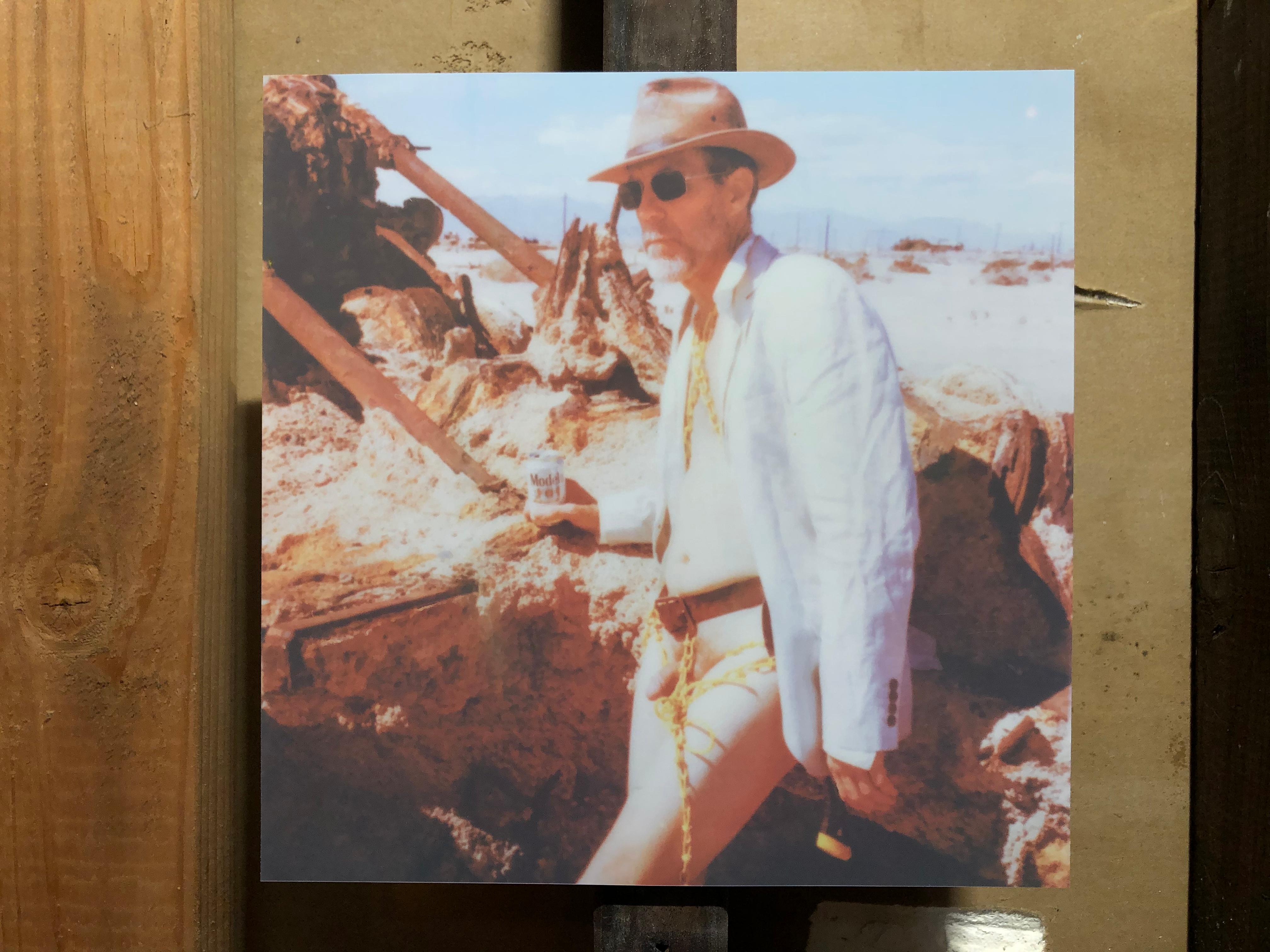 Memoirs of a Beach Boy -
part of the series The Crazy Adventures of David C. - 
2019

20x20cm, 
Edition of 7 plus 2 Artist Proofs. 
Archival C-Print based on the original Polaroid. 
Signature label with certificate. 
Artist inventory PL2019-526.
Not