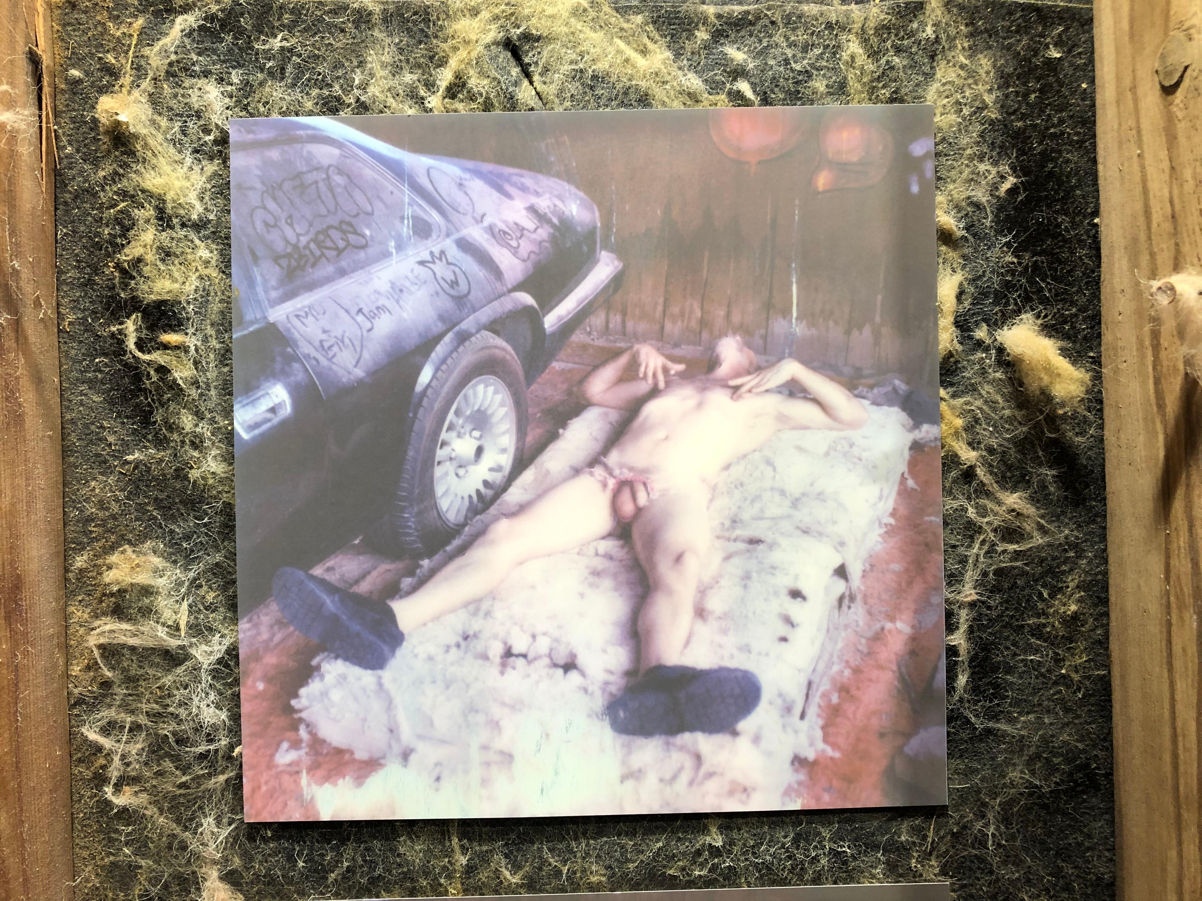 Pins und Nadeln – Zeitgenössisch, Nackt, Männer, Polaroid, 21. Jahrhundert (Grau), Nude Photograph, von Kirsten Thys van den Audenaerde