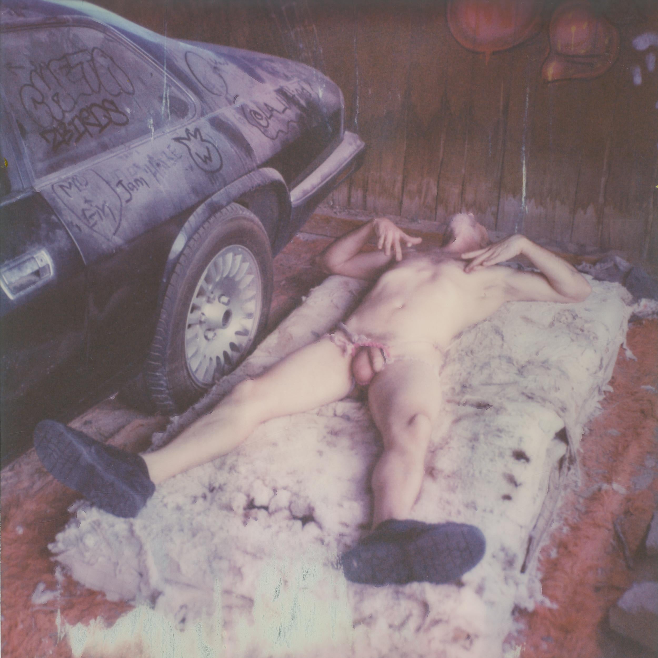 Kirsten Thys van den Audenaerde Color Photograph - Pins and Needles - Contemporary, Nude, men, Polaroid, 21st Century