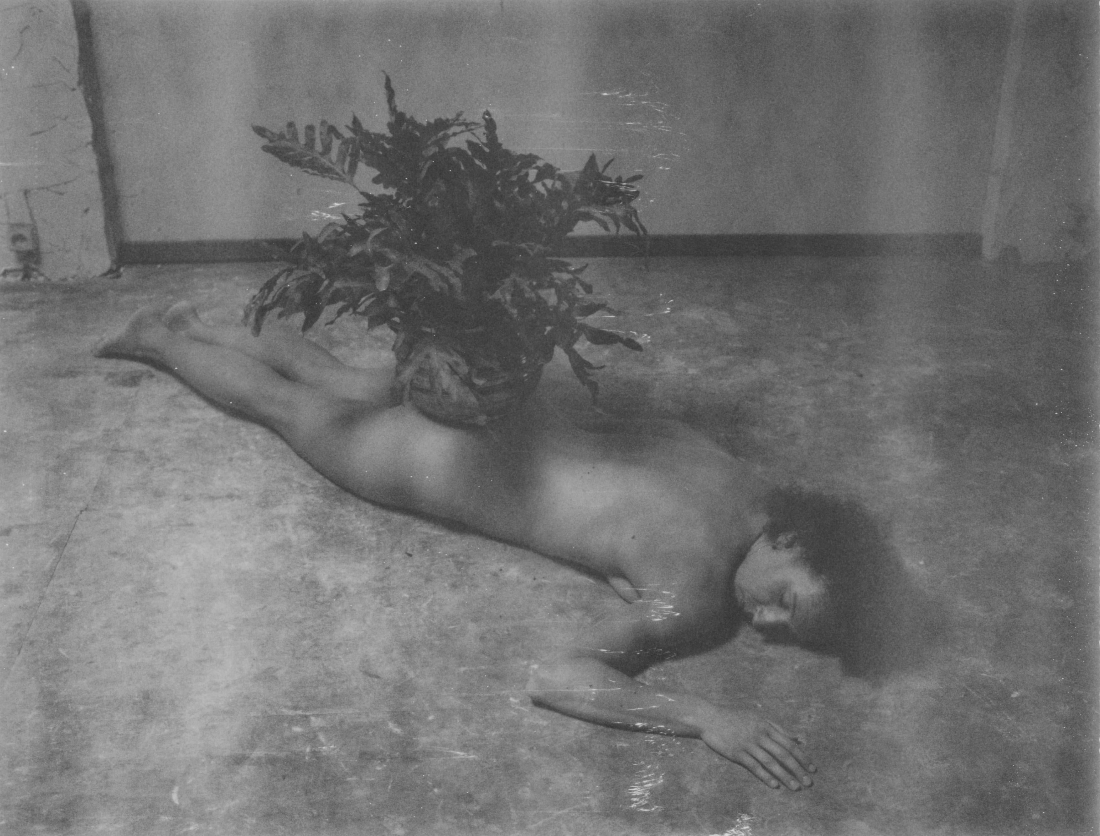 Kirsten Thys van den Audenaerde Black and White Photograph - Planted -Contemporary, Polaroid, Black and White, Women, 21st Century, Nude