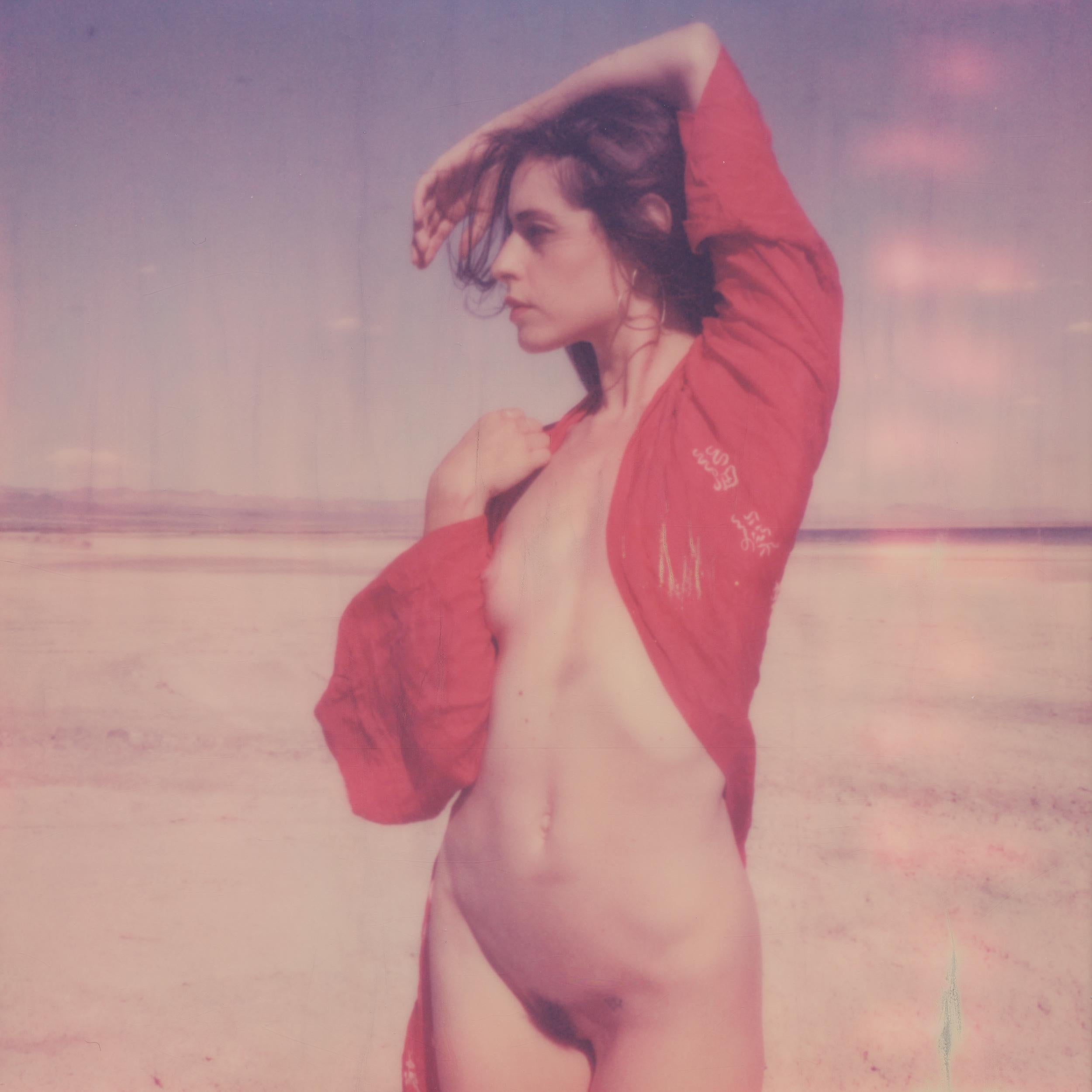 Kirsten Thys van den Audenaerde Landscape Photograph - Red - Contemporary, Polaroid, Nude, Color