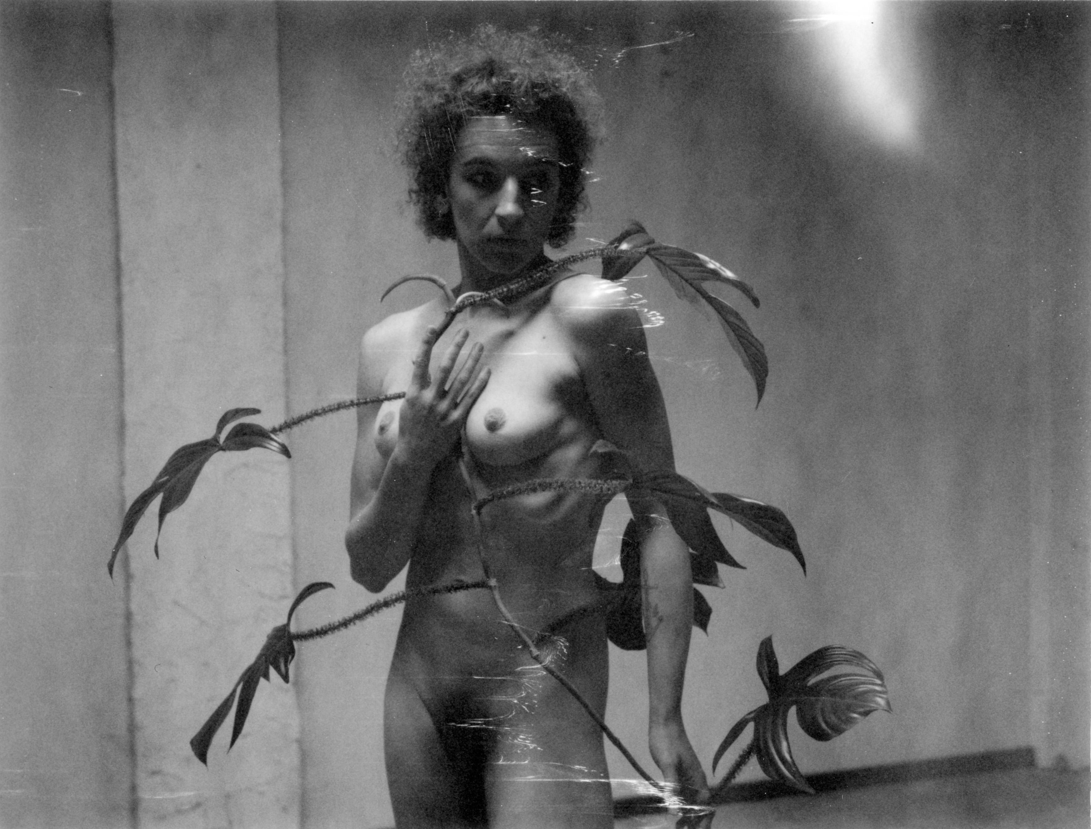 Kirsten Thys van den Audenaerde Black and White Photograph - Tenterhooks - Contemporary, Polaroid, Black and White, Women, 21st Century, Nude