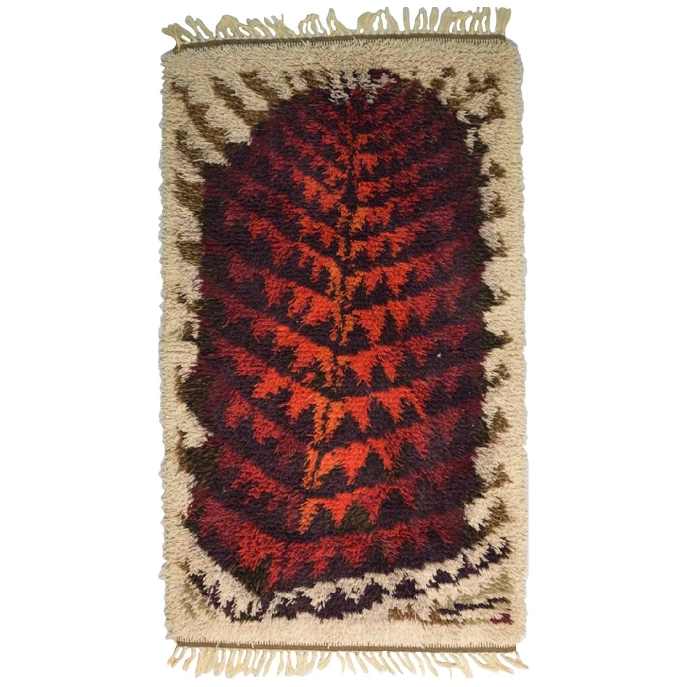 Kirsti Ilvessalo Rya Carpet, Finnish Designer, 1960s-1970s