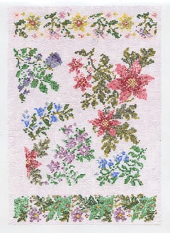 After Floral Cross Stitch Pattern with Poinsettias - Botanical Dot Pattern, 2021