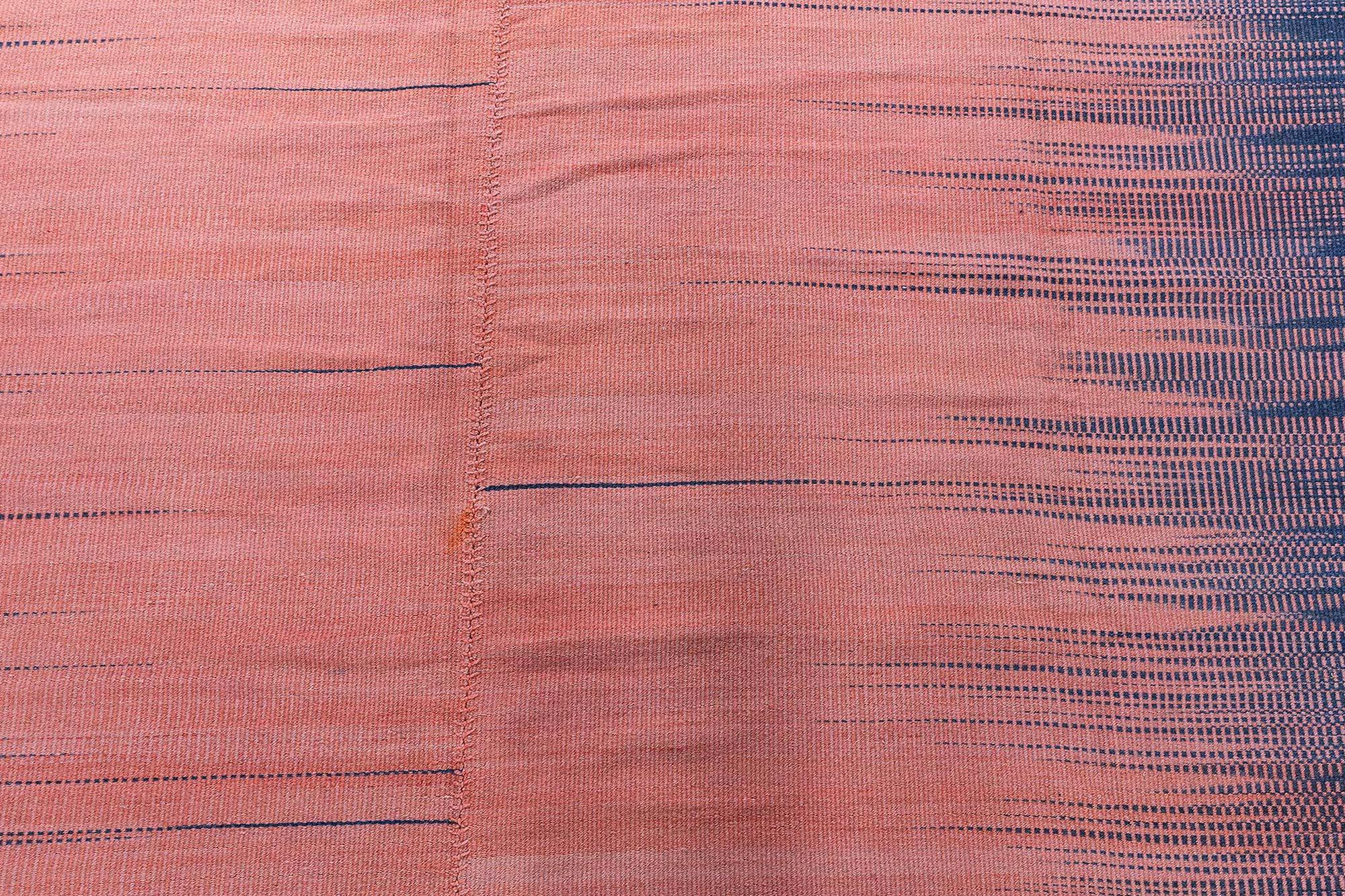 Kisara, Black & Dusty Pink Turkish Modern Kilim Rug by Doris Leslie Blau For Sale 1