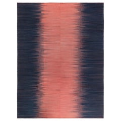 Kisara, Black & Dusty Pink Turkish Modern Kilim Rug by Doris Leslie Blau