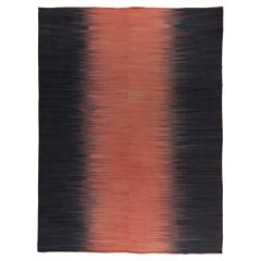 Kisara, Black & Dusty Pink Turkish Modern Kilim Rug by Doris Leslie Blau