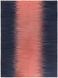Kisara, Black & Dusty Pink Turkish Modern Kilim Rug by Doris Leslie Blau
