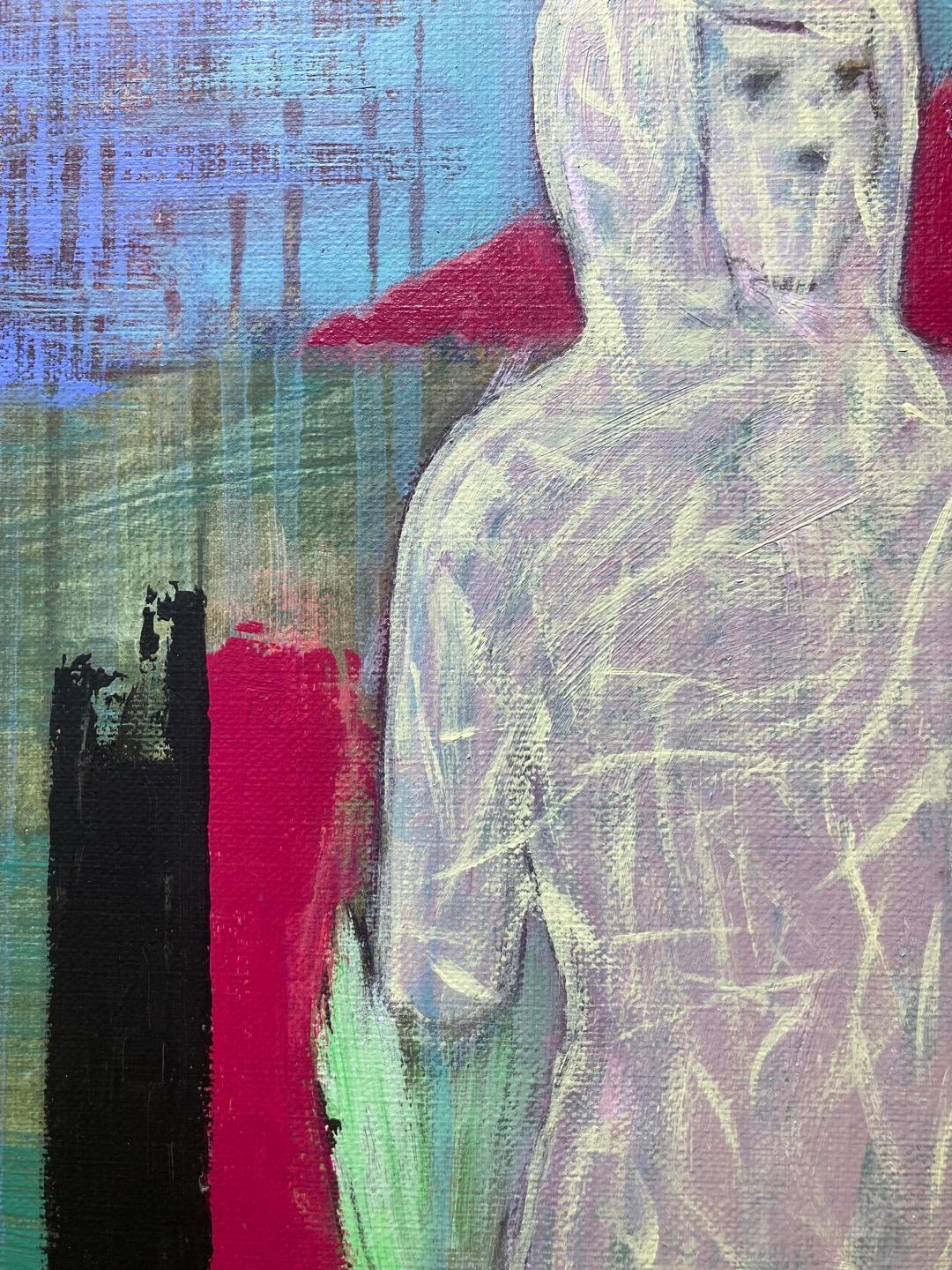 Reminiscent_225 [Acryl, Frau, Mann, Grün, Rot] im Angebot 1