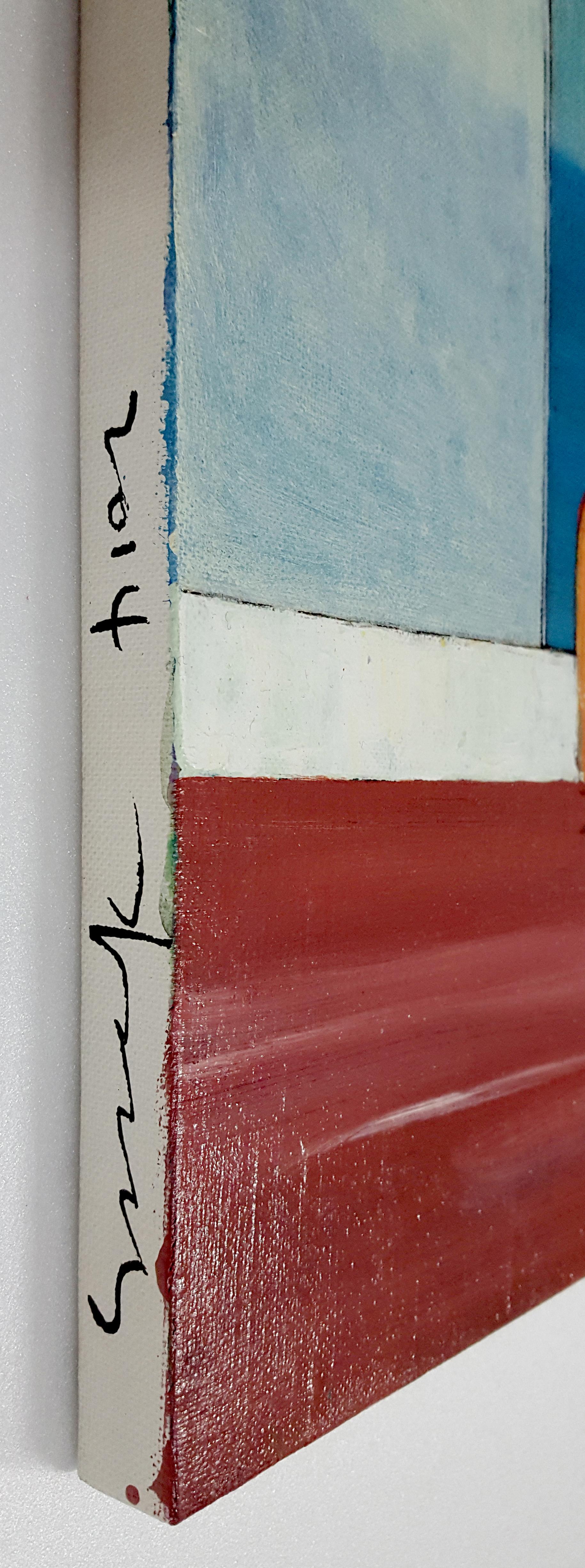 Frauen sitzend [Frau:: Acryl:: Tusche auf Leinwand:: allein:: Melancholic:: subtile Stimmung] 3