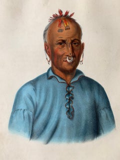 Kish-kal-wa Native American Indian Chief Lithograph